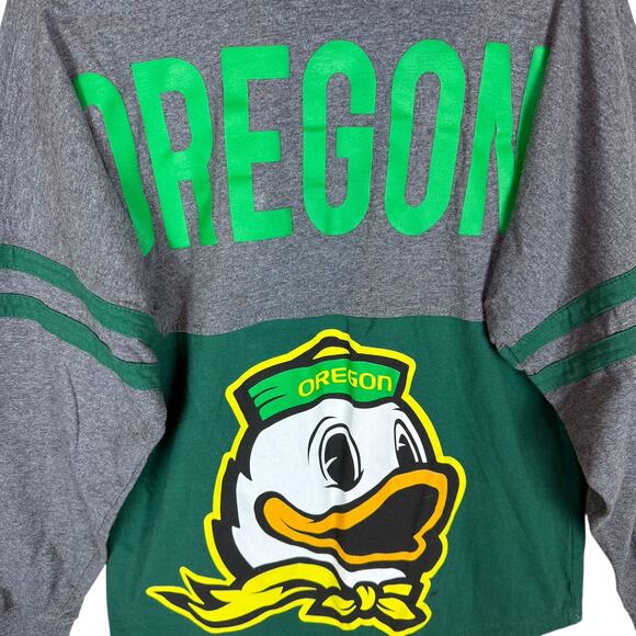 Oregon Ducks Hoodie Men's S Gray Green Cotton Long Sleeve Pullover Boxercraft - Picture 5 of 9